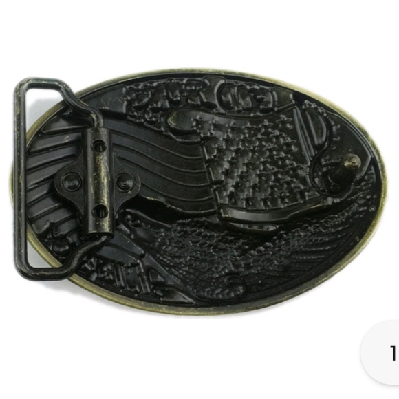 God bless America eagle American flag belt buckle fits 1.5\